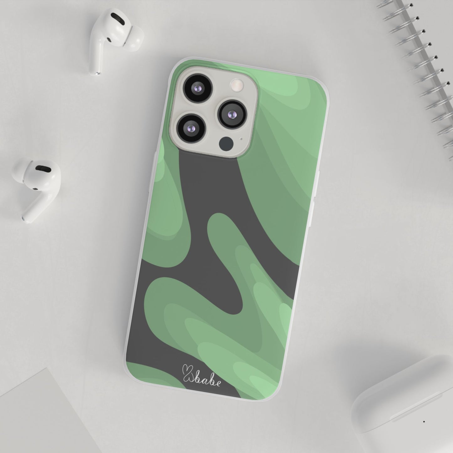 Mint Waves, Flexi Phone Case.