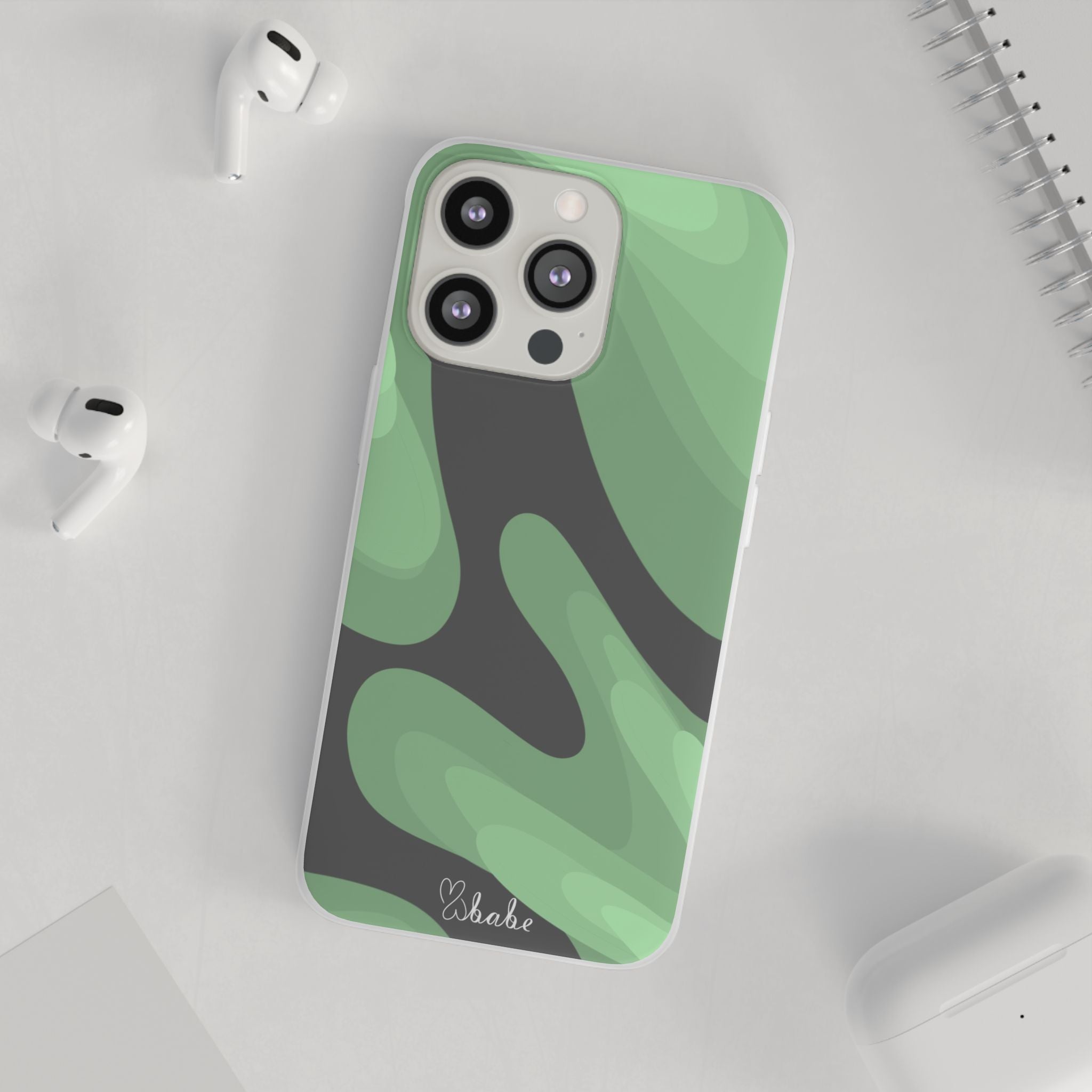Mint Waves, Flexi Phone Case.