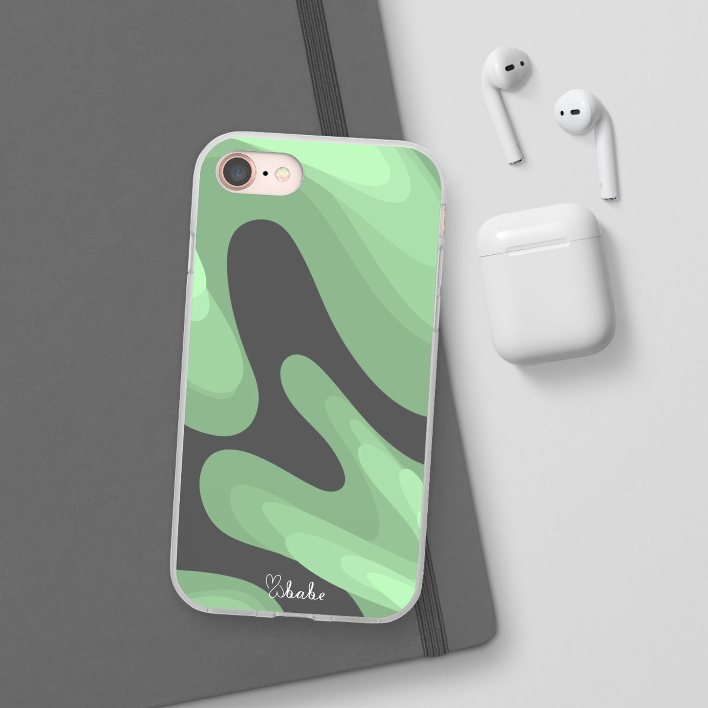 Mint Waves, Flexi Phone Case.