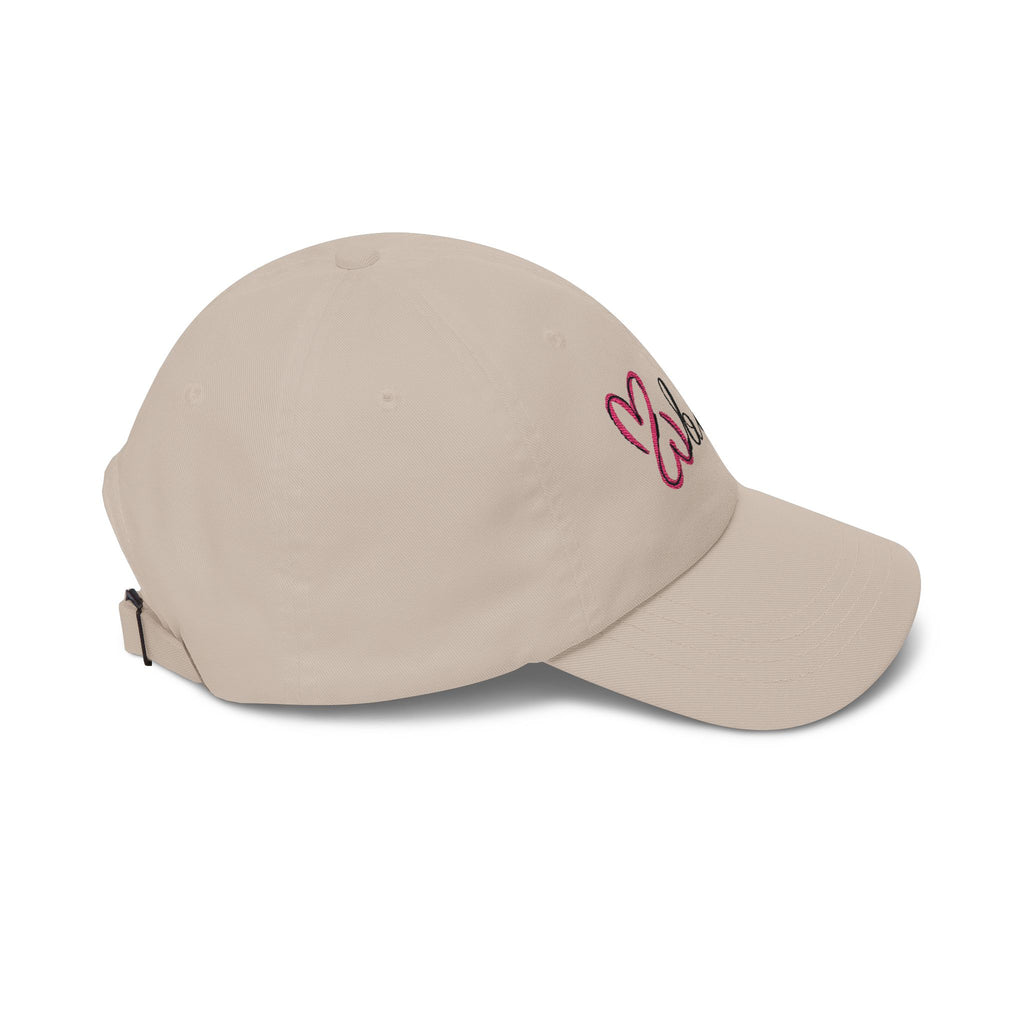Pink Logo, Embroidered Dad Cap.