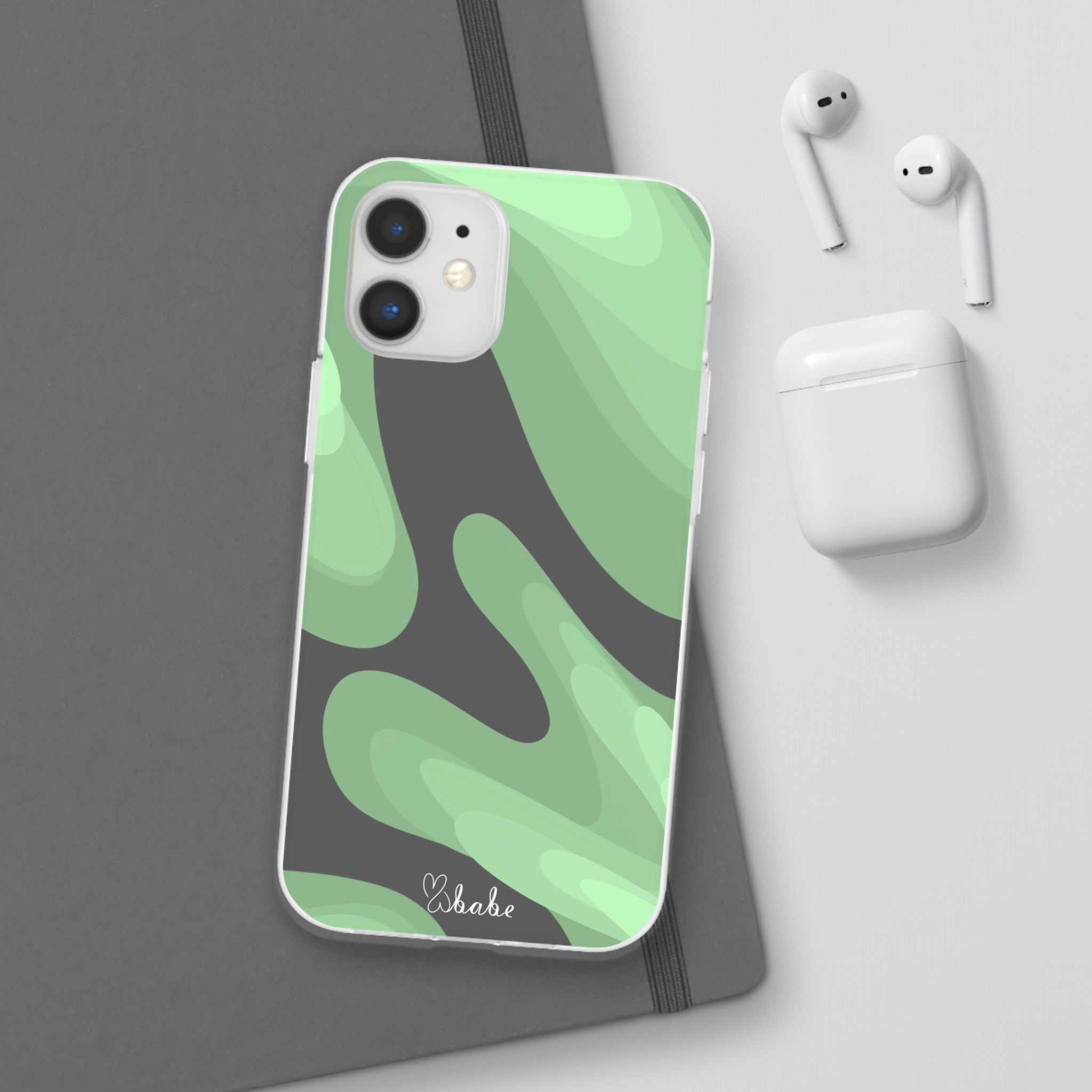 Mint Waves, Flexi Phone Case.