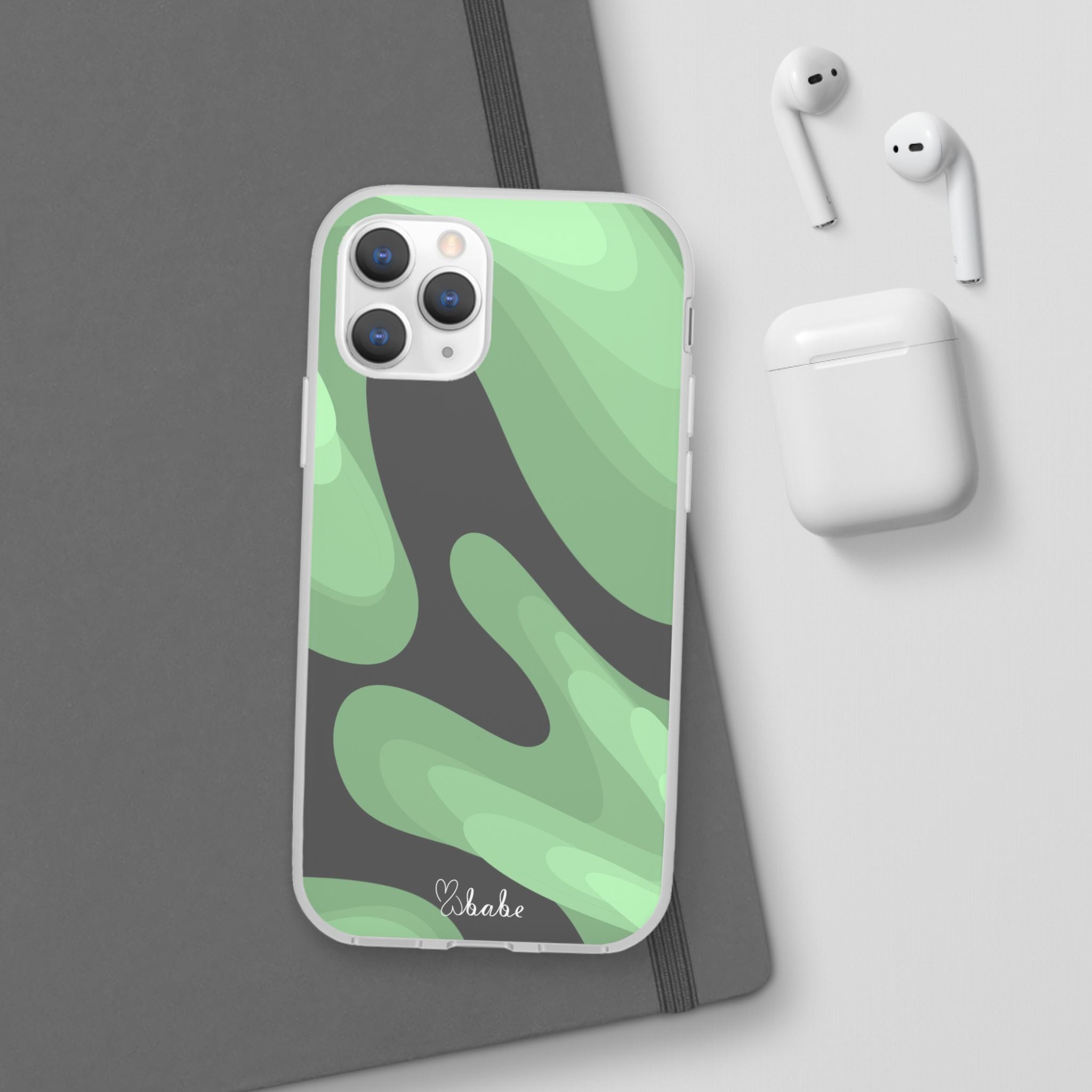 Mint Waves, Flexi Phone Case.