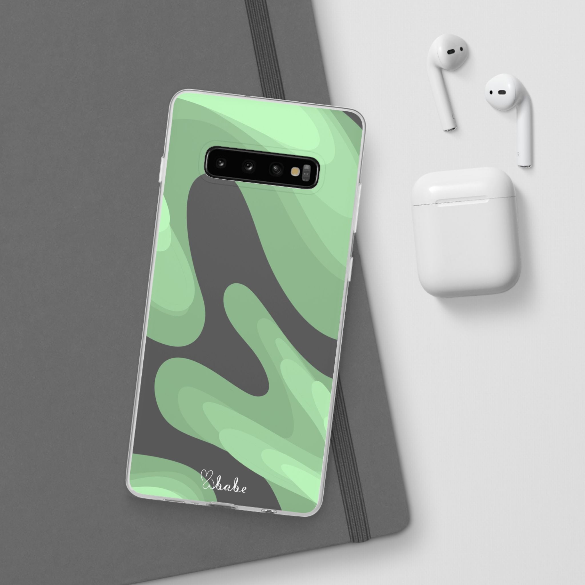 Mint Waves, Flexi Phone Case.