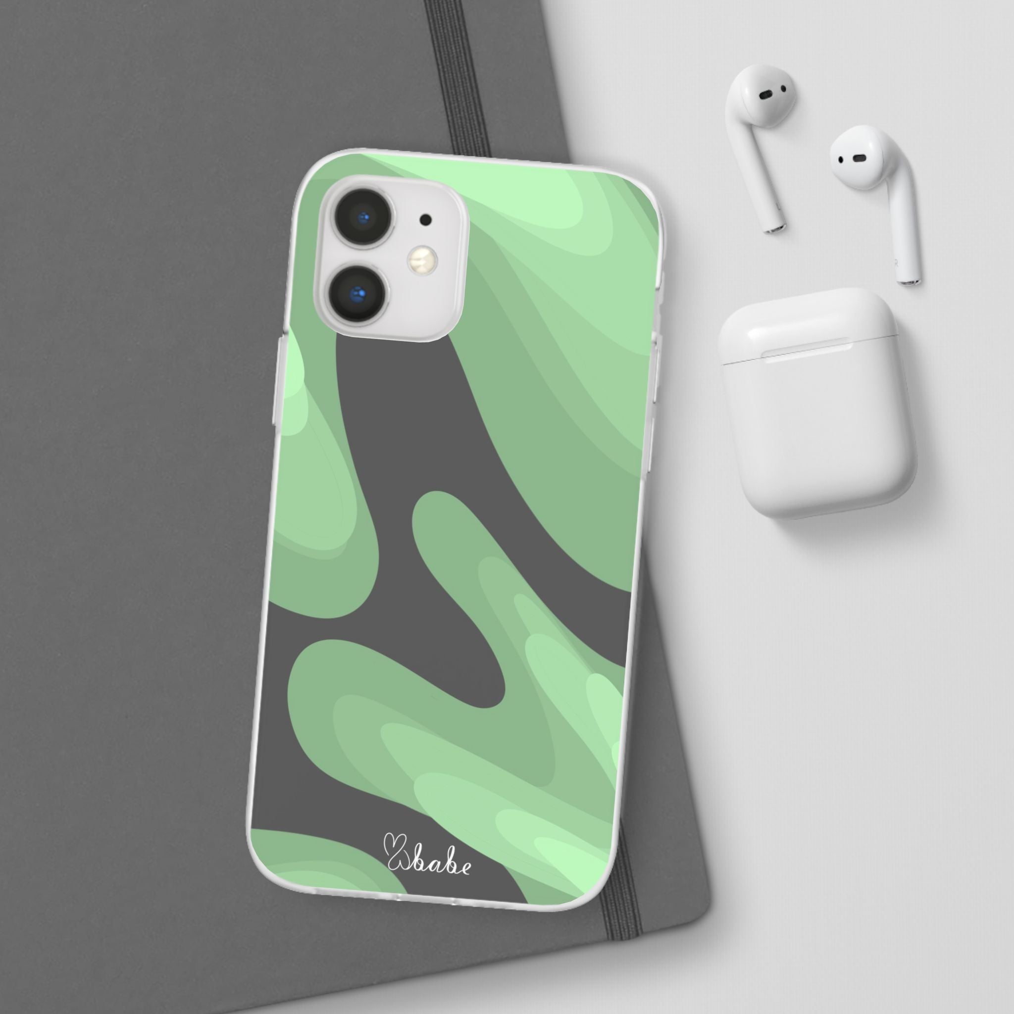 Mint Waves, Flexi Phone Case.