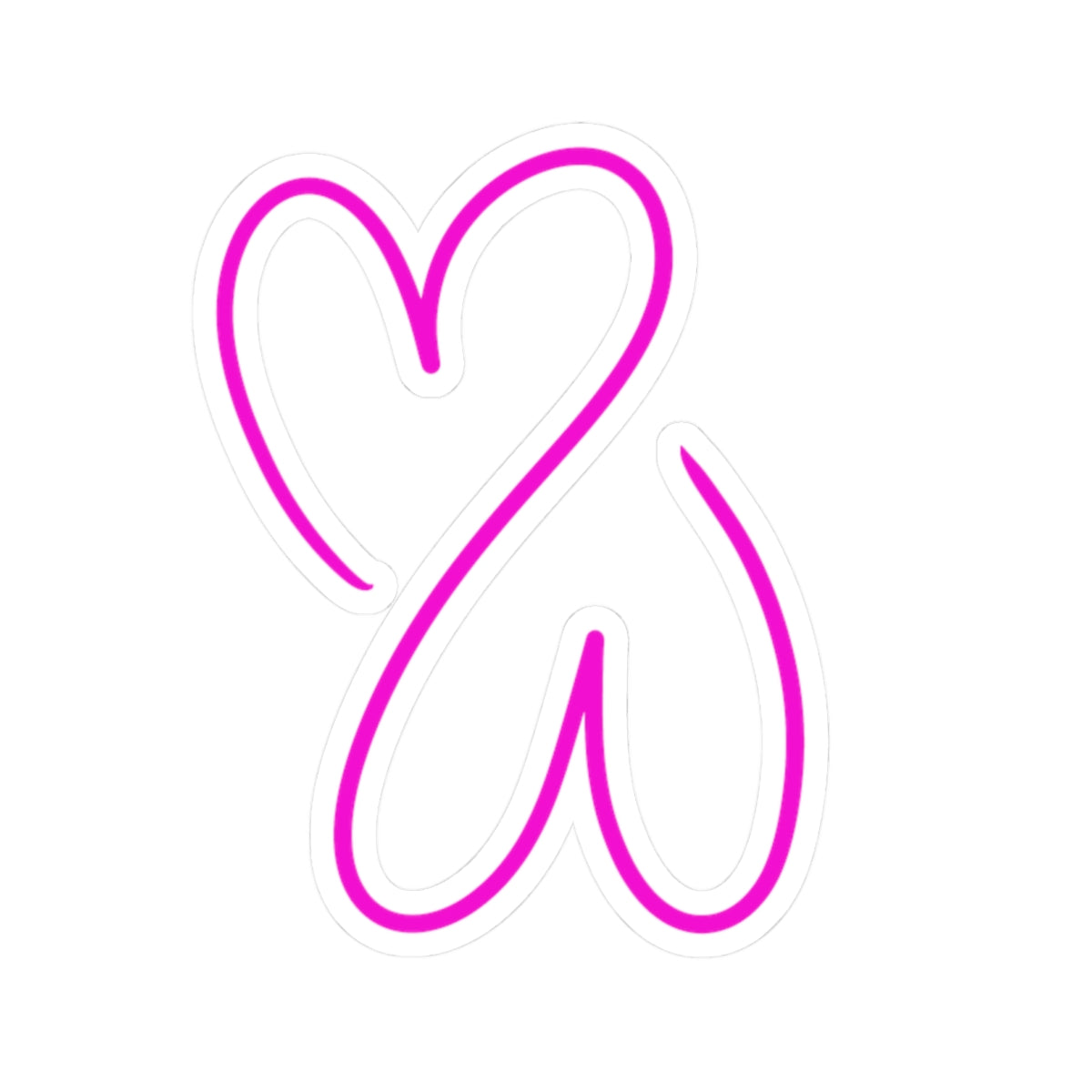 Pink <3 Logo, Kiss-Cut Stickers.