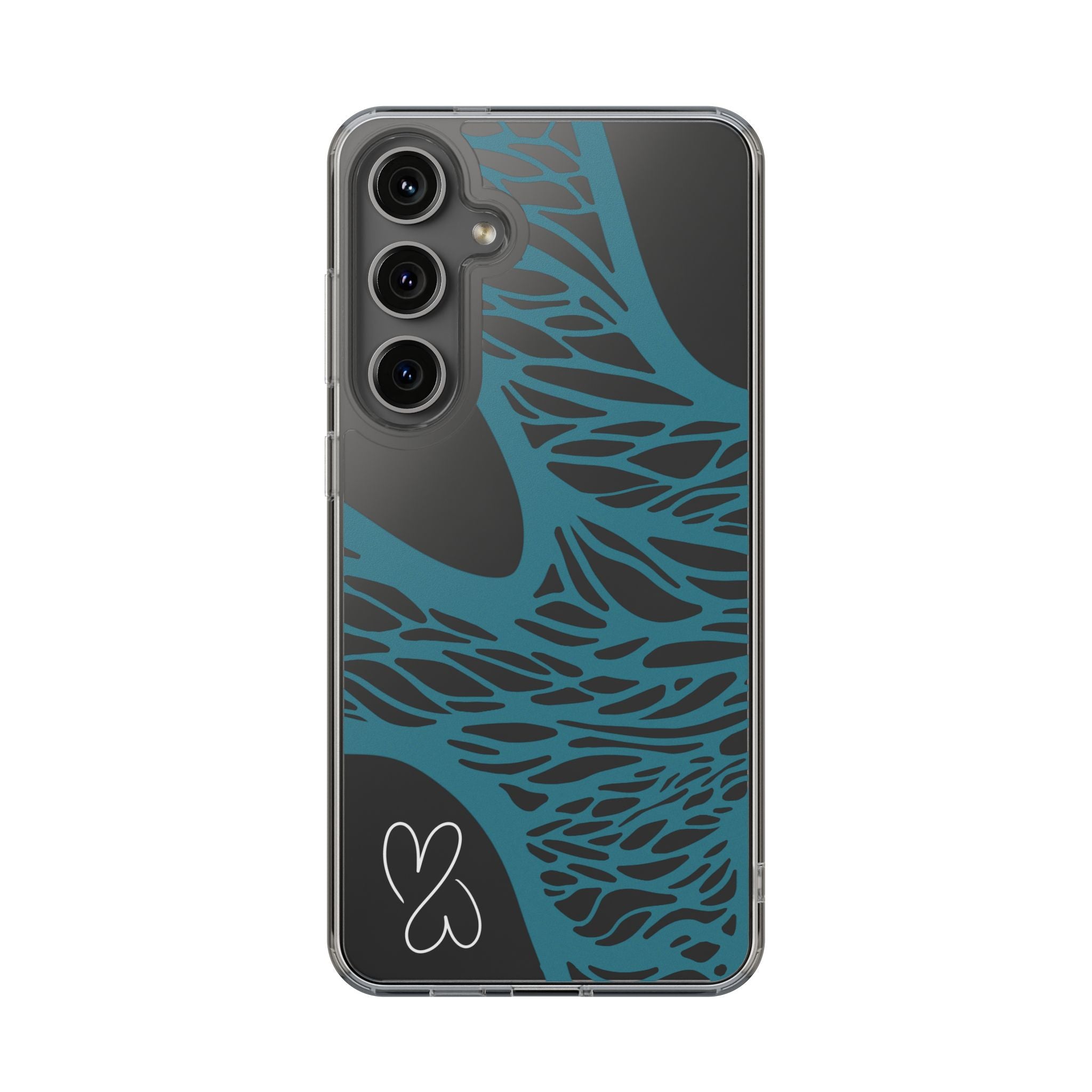 Teal Web, Clear Phone Case.