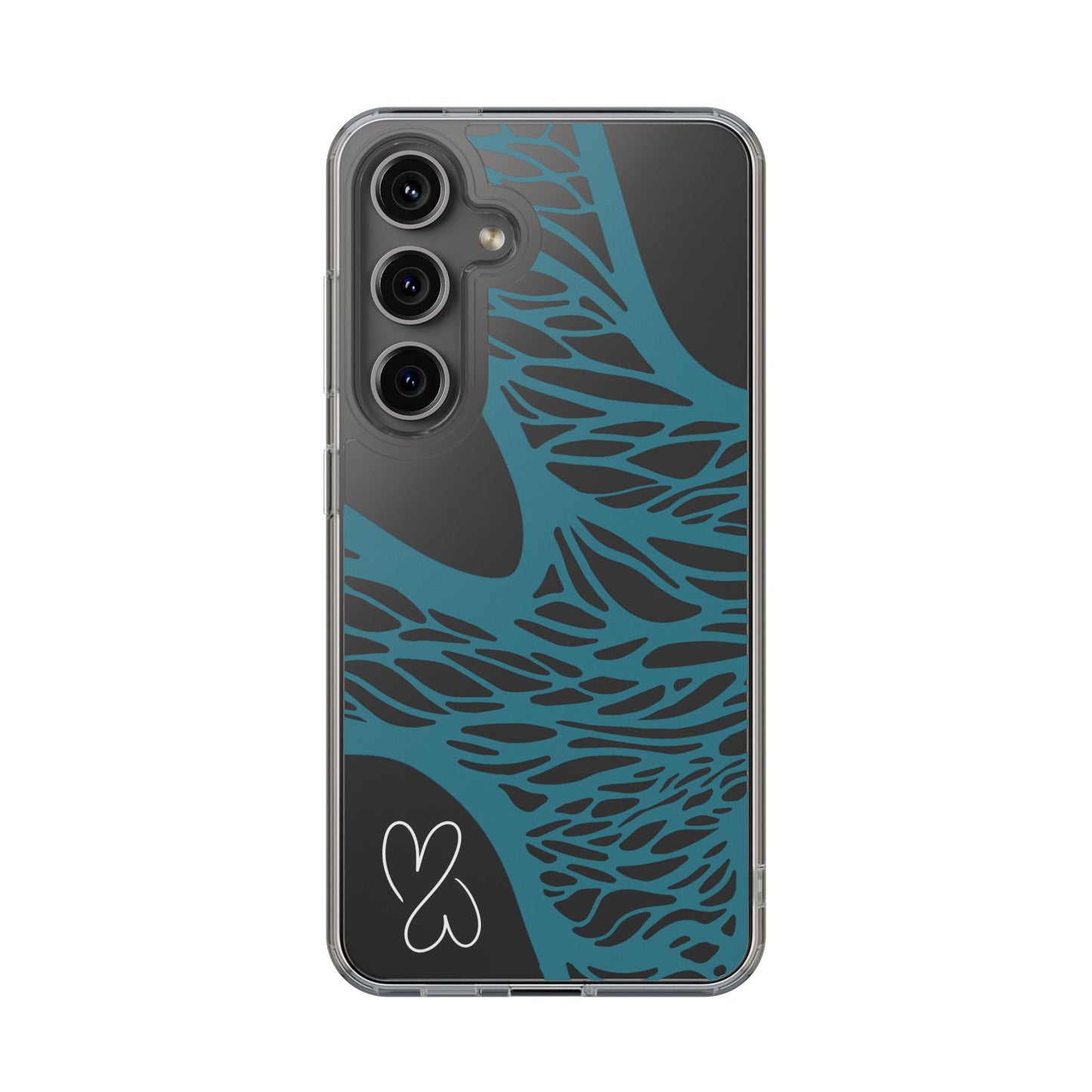 Teal Web, Clear Phone Case.