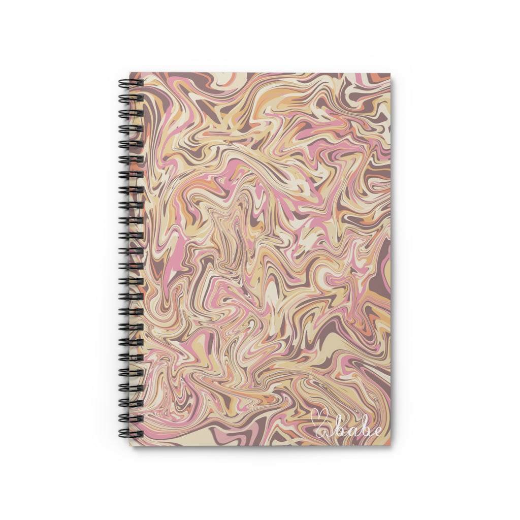 Peach Waves, Spiral Notebook.