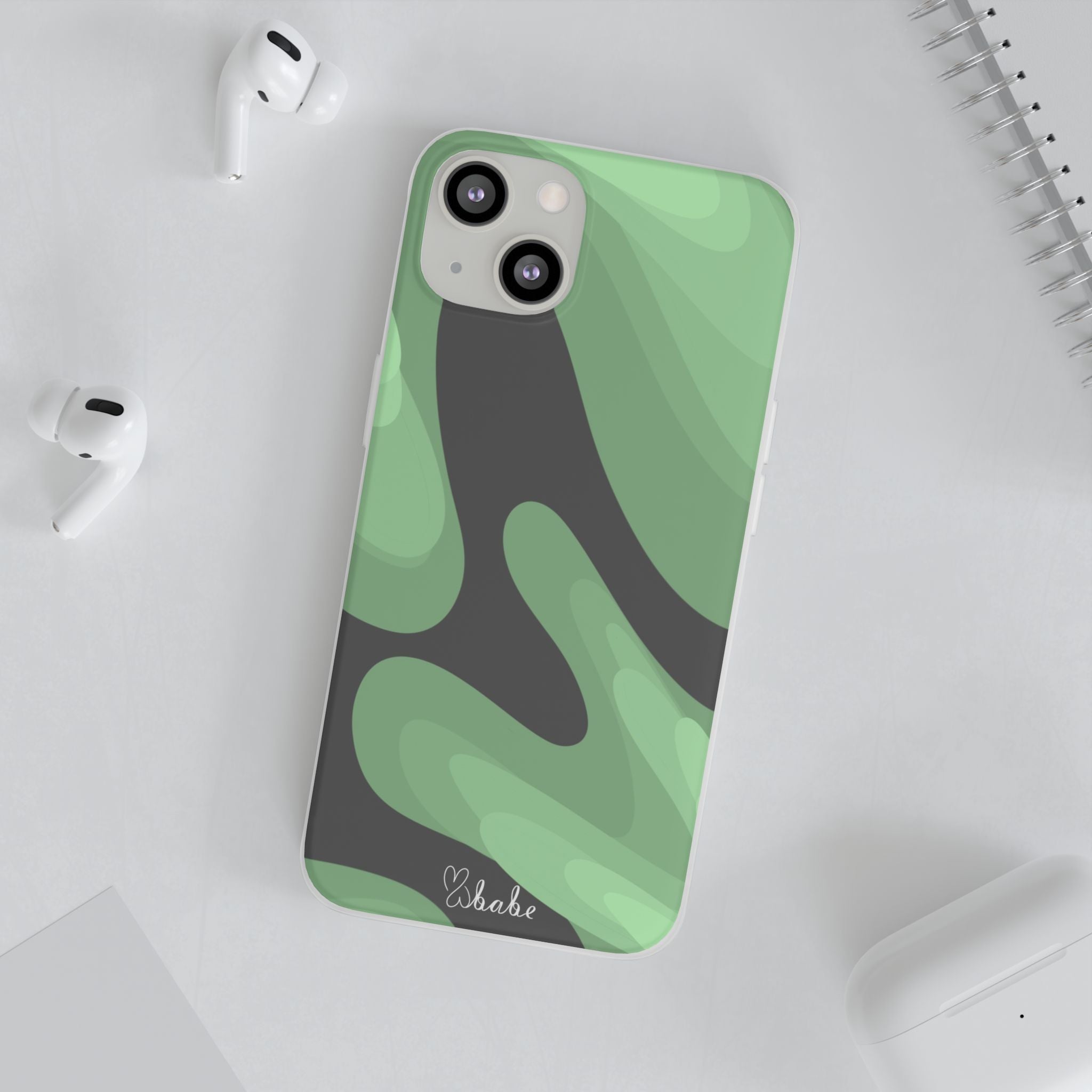 Mint Waves, Flexi Phone Case.