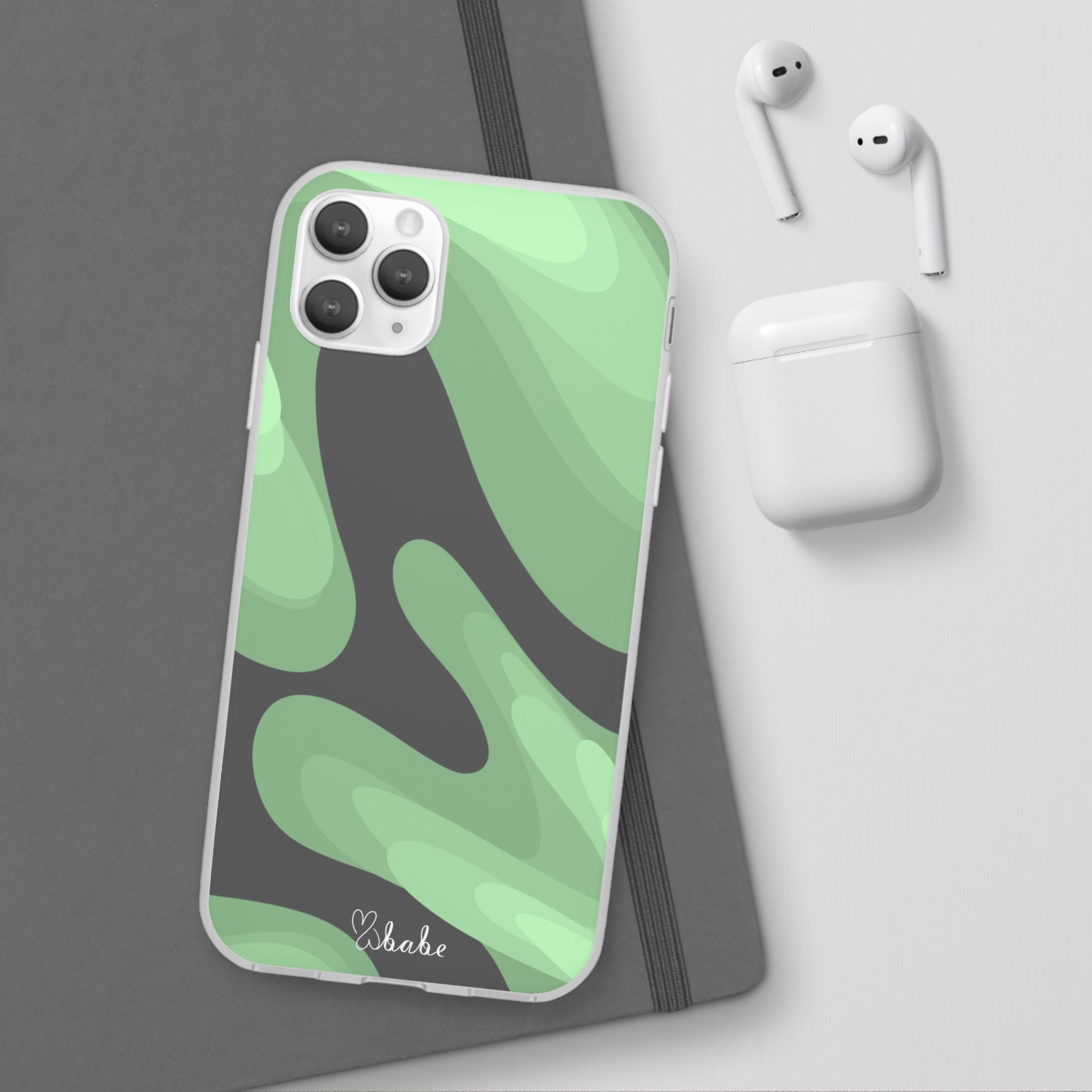 Mint Waves, Flexi Phone Case.