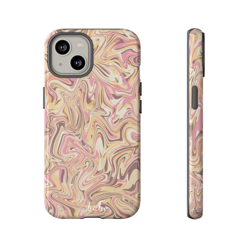 Peach Waves, Tough Phone Case.