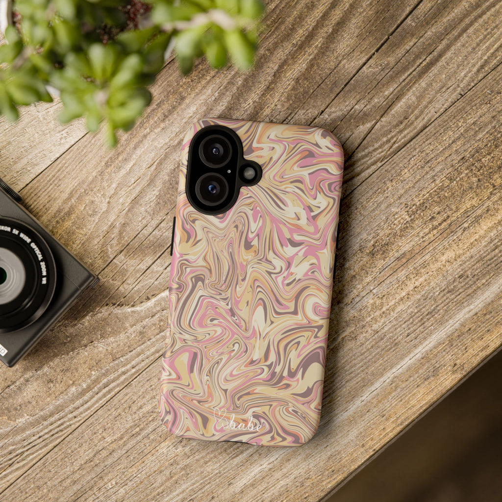 Peach Waves, Tough Phone Case.