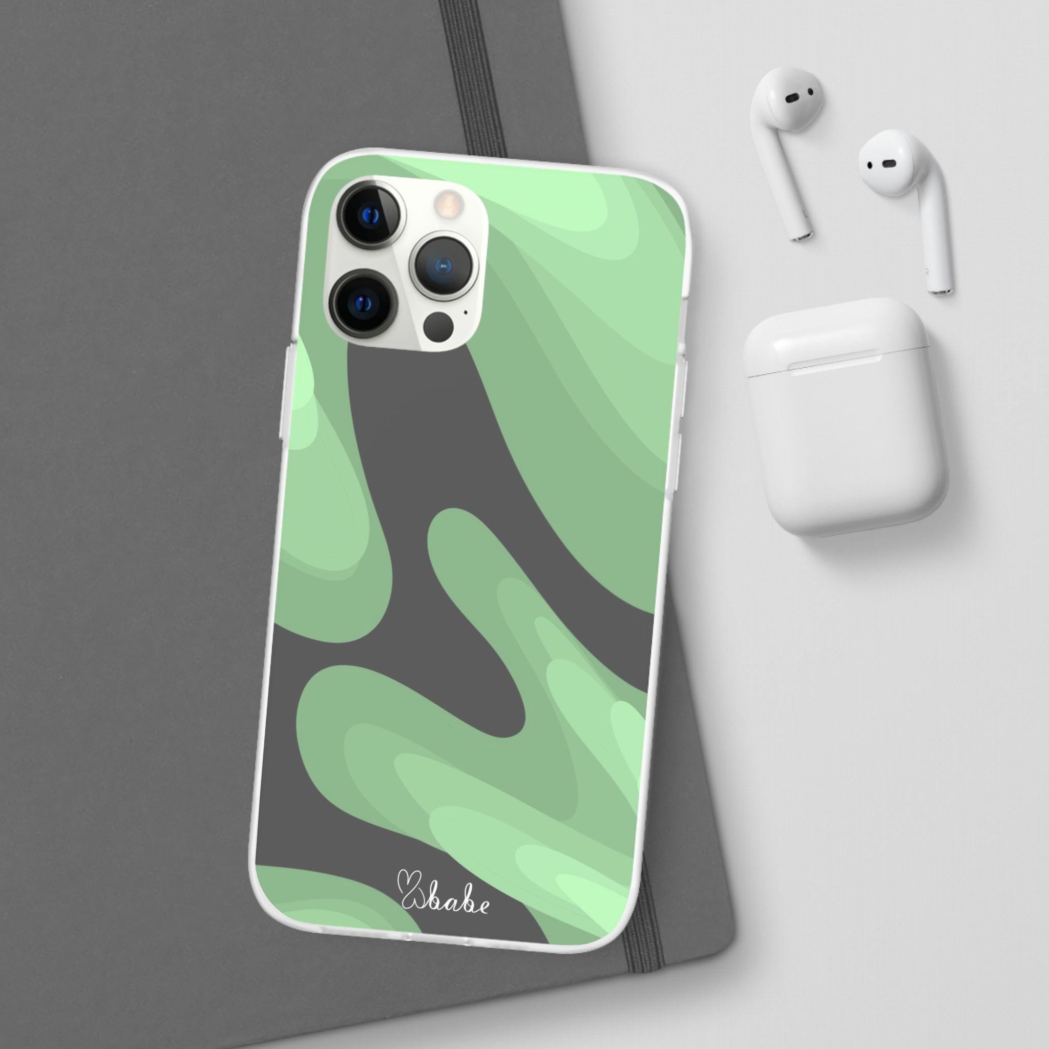 Mint Waves, Flexi Phone Case.