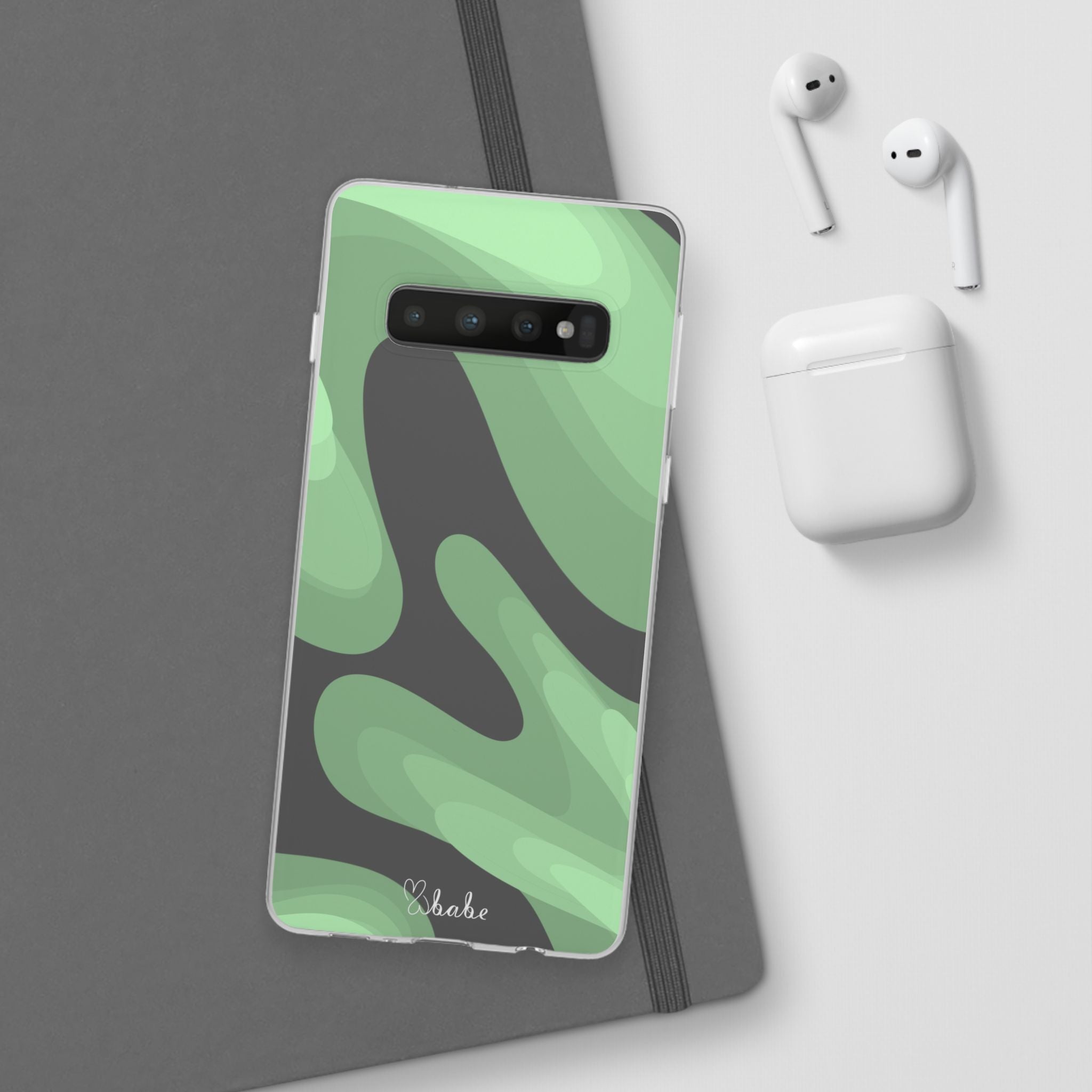 Mint Waves, Flexi Phone Case.