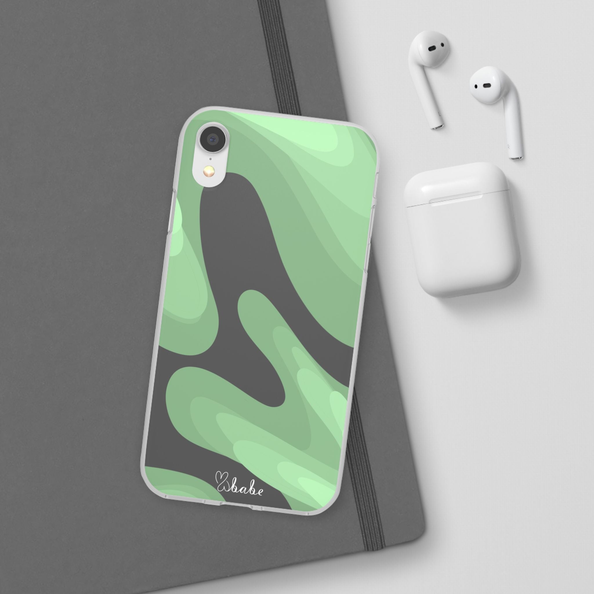 Mint Waves, Flexi Phone Case.