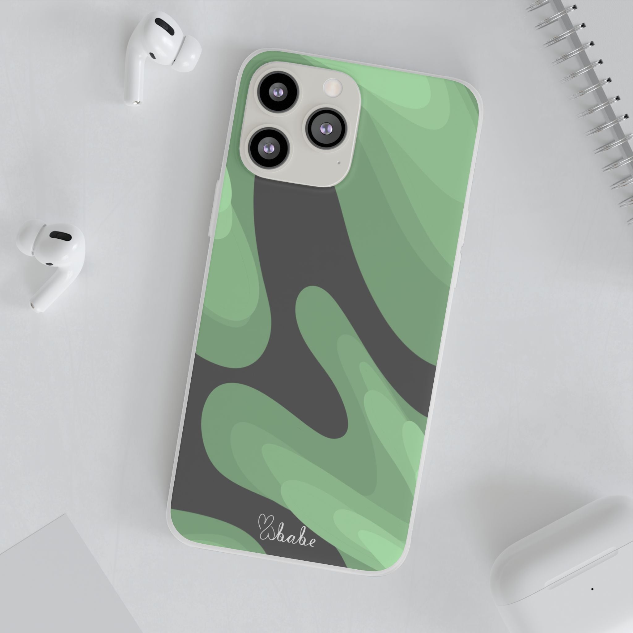 Mint Waves, Flexi Phone Case.