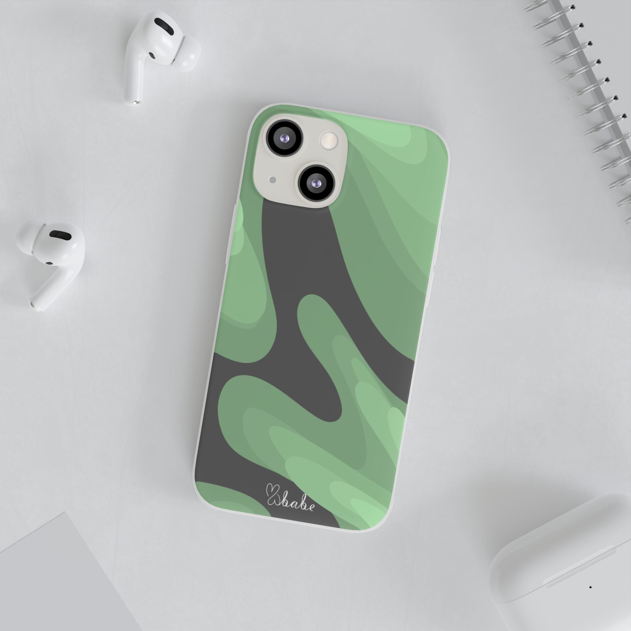 Mint Waves, Flexi Phone Case.