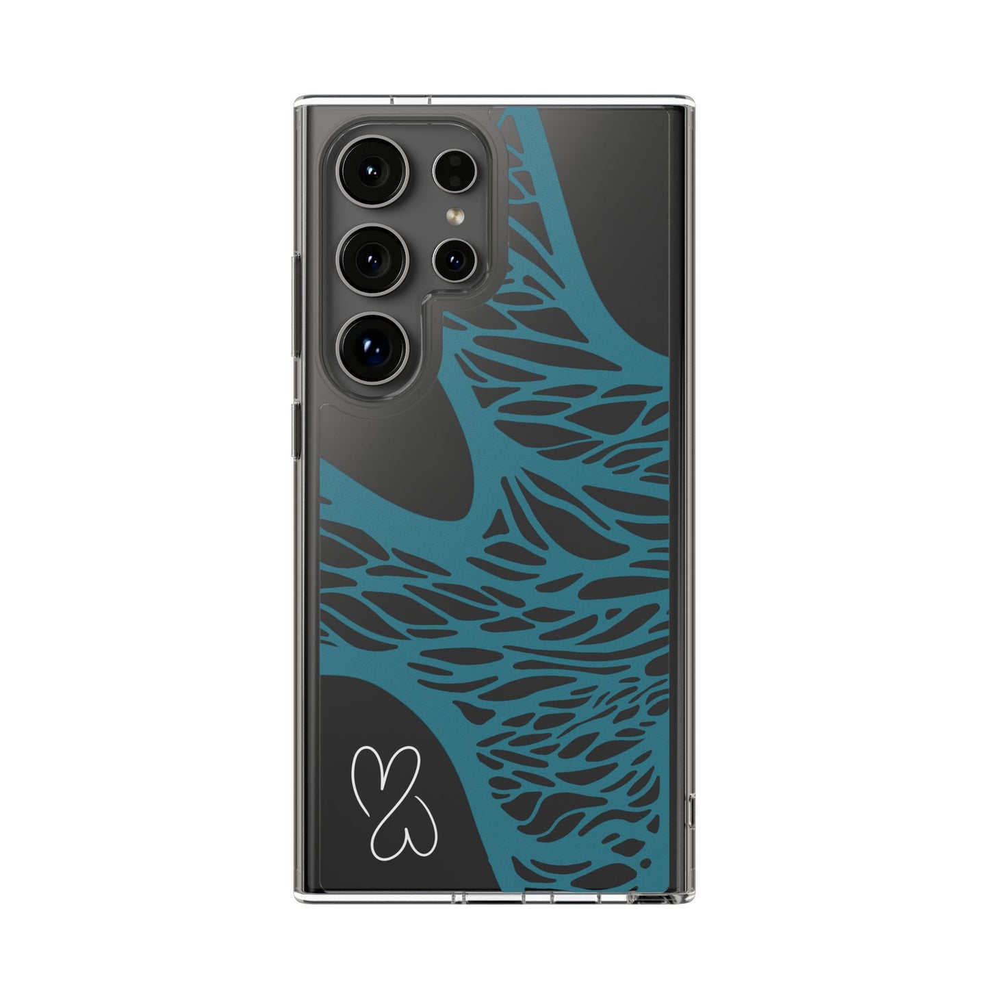 Teal Web, Clear Phone Case.