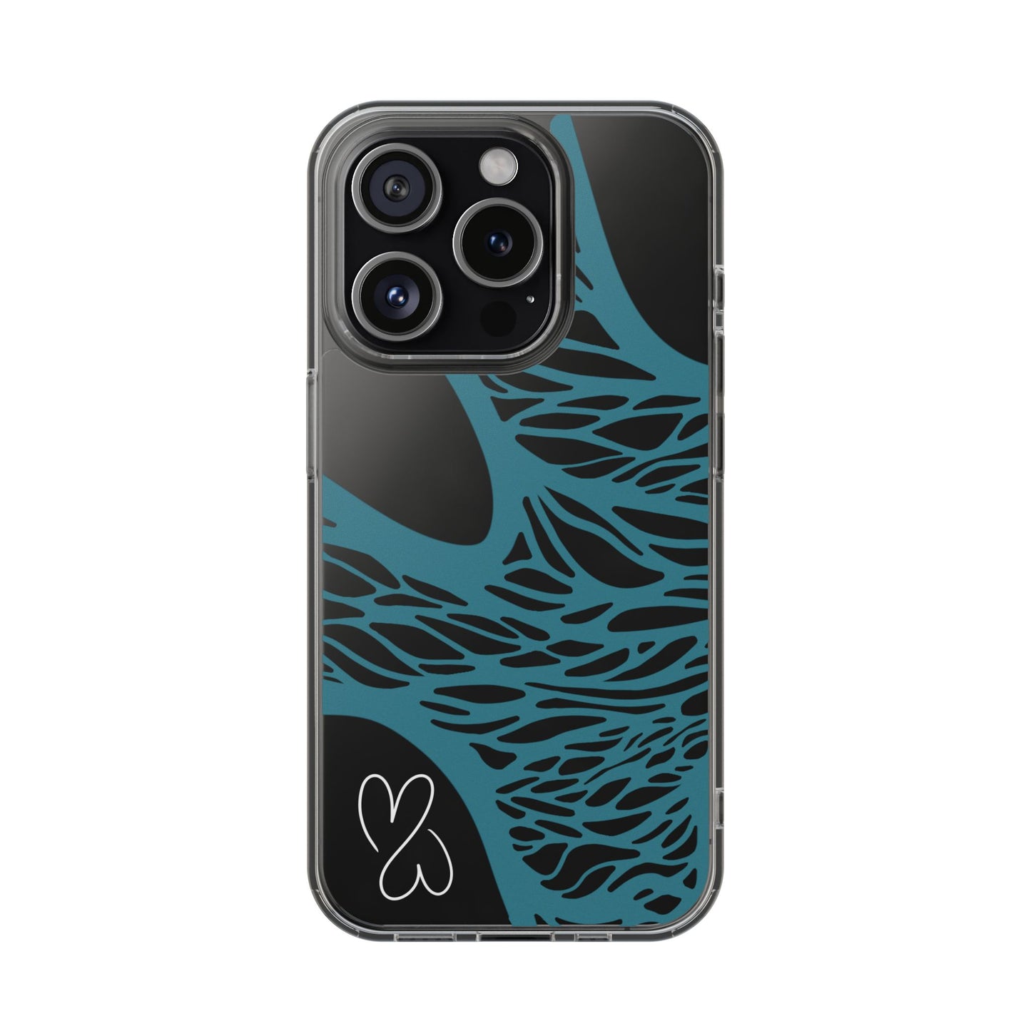 Teal Web, Clear Phone Case.