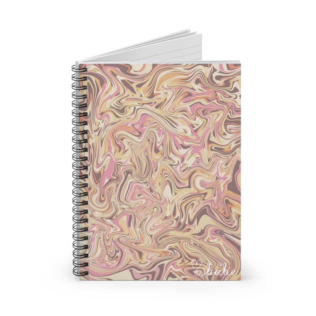 Peach Waves, Spiral Notebook.