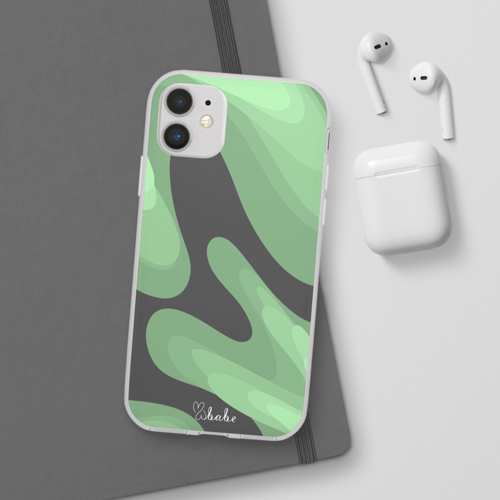 Mint Waves, Flexi Phone Case.