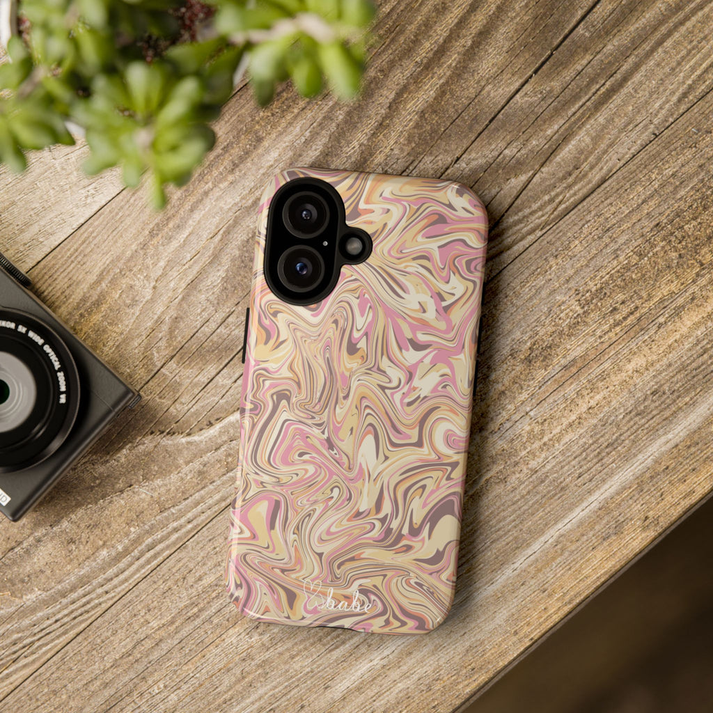 Peach Waves, Tough Phone Case.