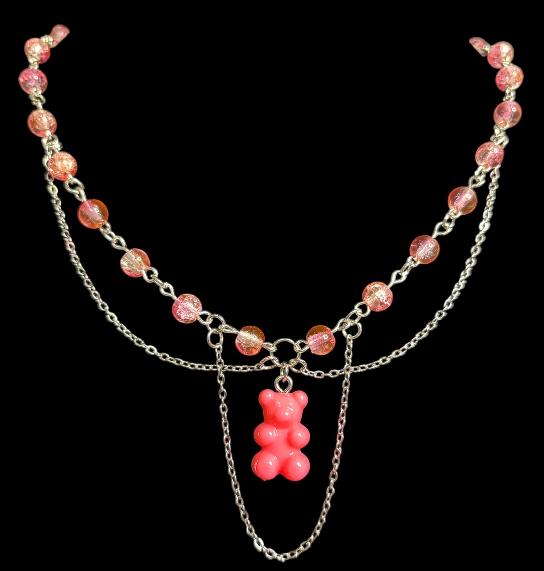 Pastel Pink Gummy Bear Necklace