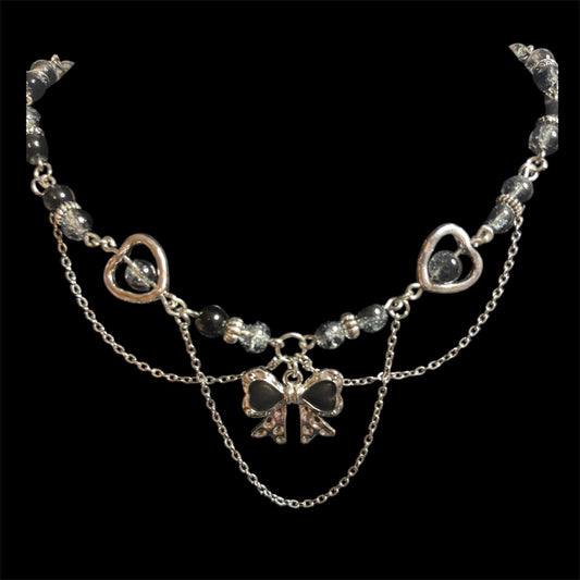 Black Bow Necklace